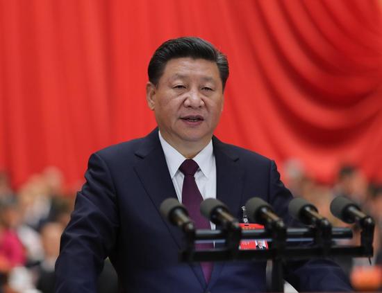 　10月18日，習近平在中國共產黨第十九次全國代表大會上作報告。新華社記者 鞠鵬 攝